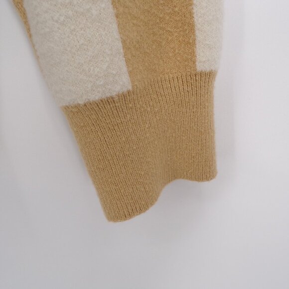 Show Me Your MuMu Sweater Beige Check Knit Pullover Crew Neck Women's Size Small - Picture 6 of 14